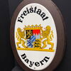 Freistaat Bayern Emailschild auf schweren Holzrahmen (Neuzeitlich)