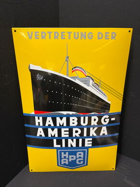 Hamburg Amerika Linie / Hapag (Emailleschild Reproduktion)