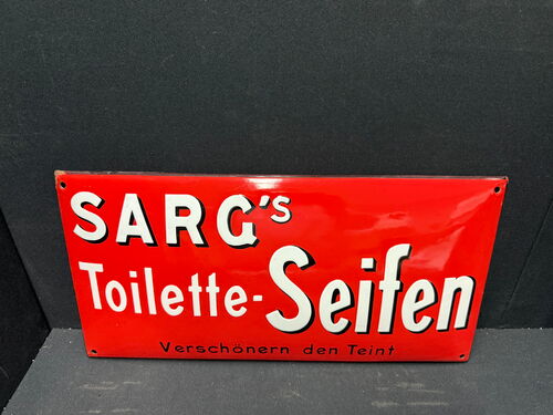 Sarg‘s Toilette-Seifen - Verschönern den Teint (Emailleschild der 20er Jahre)