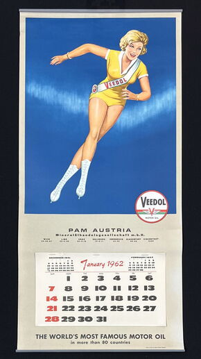 Veedol Jahreskalender 1962 (XL) in traumhafter Erhaltung