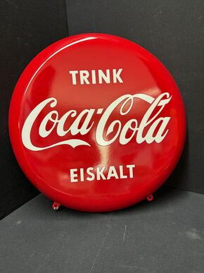 Coca Cola - Trink Coca Cola eiskalt (Emailleschild aus der Zeit um 1980)