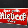 Riebeck Brauerei - Das gute Riebeck Bier (gewölbtes Emailleschild um 1910)
