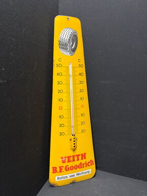Veith B.F. Goodrich Emaillethermometer in stattlicher Größe (50er Jahre)