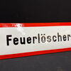 Feuerlöscher Hinweisschild (Gewölbt. Um 1950)