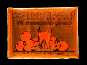 C.P. – Valencia (Aus Orangen gepresst) um 1910