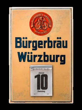 Bürgerliches Brauhaus Bürgerbräu Würzburg. Um 1925