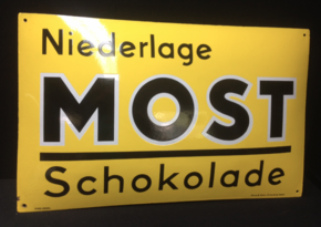 Most Schokolade Emailschild