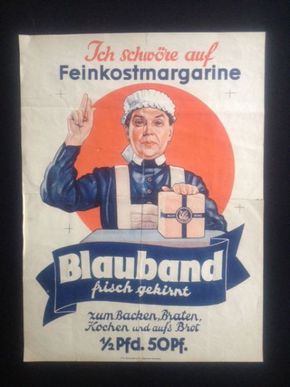 Blauband Margarine Werbeplakat 30er Jahre