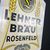 Lehner Bräu Rosenfeld Emailschild 80 x 49 cm um 1925/30  konkav gewölbt