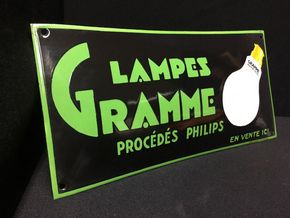 Lampes Gramme Emailschild (wohl um 1925)