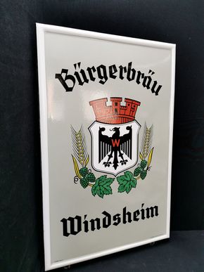 Bürgerbräu Windsheim - Stattliches Emailleschild aus der Zeit um 1950