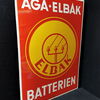 Aga und Elbak Batterien / Großes 50er Jahre Emailleschild aus Österreich