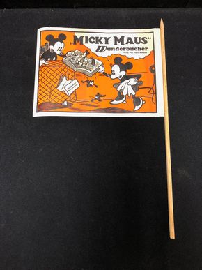 Micky Maus Werbefähnchen (Bollmann Verlag / Zürich) aus den 30er Jahren 