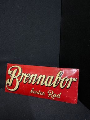 Brennabor - bestes Rad - uraltes Fahrrad Blechschild im Kleinformat um 1910