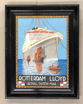 Rotterdam Lloyd - Royal Dutch Mail (Öl auf Leinwand im Originalrahmen) - Ca. aus dem Jahr 1925
