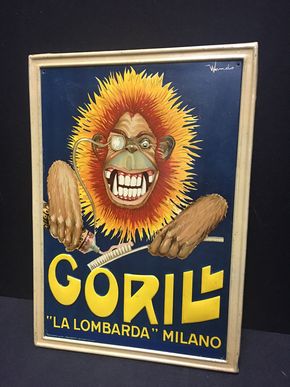 Gorill Zahnpasta Blechschild der grafischen Extraklasse (Um 1910) ca. 34,5 x 24 cm)