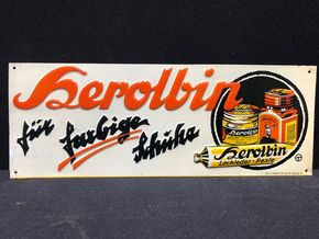 Herolbin Lackleder - Paste (Blechschild um 1910)