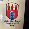 Suhler Burgbräu - Gebrüder Jung Burgbrauerei Suhl Blechschild um 1955