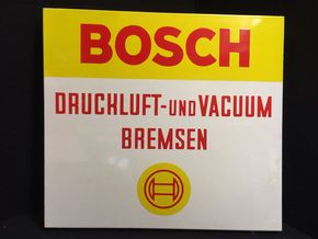Bosch Druckluft- und Vacuum Bremsen Emailleschild ( um 1960/70 )