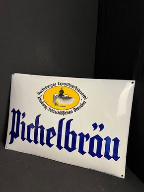 Pichelbräu Dresden / Radeberger / Feldschlösschen Emailleschild 33 x 48,5 cm 