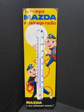 Mazda - La lampe éclairage-radio (emailliertes Thermometer um 1955)