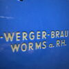 Apostelbräu Worms - Emailschild Bier Eichbaum 73x48 cm - D um 1950