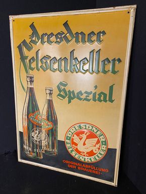 Dresdner Felsenkeller Spezial - altes Blechschild -  53 x 37 cm