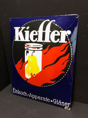 Kieffer - Einkoch=Apparate*Gläser (Art Deco Schild aus der Zeit um 1925)