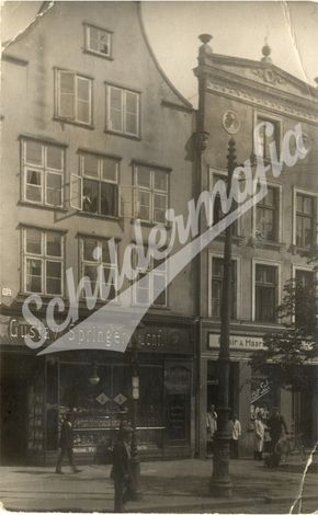Postkarte mit alten Ladenlokal von Gustav Springer Nachf