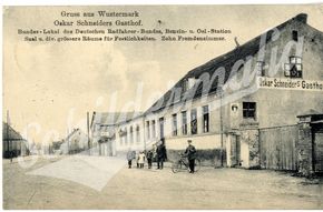 Postkarte mit großem Berliner Kindl Emailschild