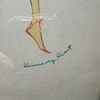 Pin-Up Druck im Originalrahmen (60er Jahre)