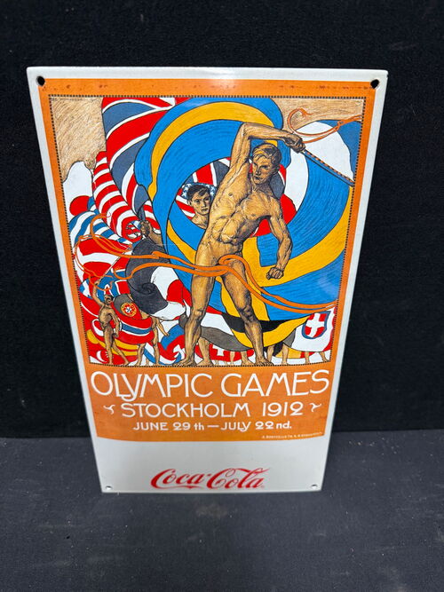 Coca Cola - Sport Serie - Stockholm 1912 (Emailleschild Reproduktion)