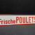 Schlachterei-Blechschild „Frische POULETS“