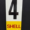Shell Tankstellen-Benzinpreis-Zahlenschild mit den Zahlen 4 und 5 (Vorder- bzw Rückseite)