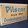 Vereinsbrauerei Greiz - Pilsner aus der (Gewölbtes Blechschild um 1920)