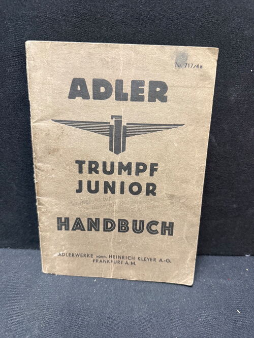 Adler Trumpf Junior 1 Liter Handbuch (ca.1935)