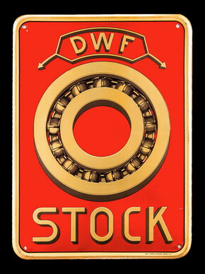 DWF Stock Kugellager Blechschild um 1915