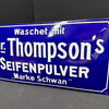 Dr. Thompsons Seifenpulver „Marke Schwan“ (Gewölbtes Emailleschild 1930/1950)