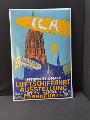 Internationale Luftschiffahrt Ausstellung 1909 (Neuzeitliches Emailleschild)