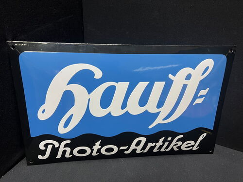 Hauff Photo-Artikel (Emailleschild um 19