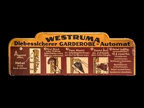 Westruma Diebessicherer Garderobe-Automat um 1920