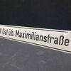 DLW Ost über Maximilianstraße (Emailliertes Hinweisschild um 1960)