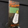 Just Wolfram Augsburg - Glühlampen Türschild Emailschild 14,5 x 6,5 cm - D um 1910