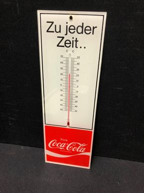 Coca Cola Kunststoff-Thermometer in Originalverpackung / Produziert 1971