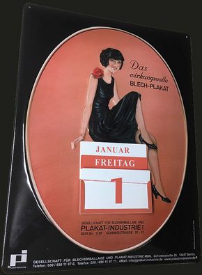 Plakat-Industrie Blechschild mit ewiger Kalenderfunktion