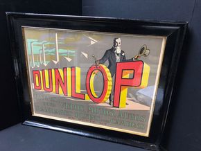 Dunlop Originalplakat im historischen Originalrahmen (Ca. 60 x 75 cm)