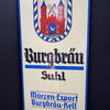 Burgbräu Suhl - Märzen-Export Burgbräu-Hell (Emailleschild im Originalrahmen um 1930)