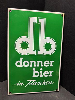 Donner Bier in Flaschen - Emailschild  47 x 31 cm - D um 1960