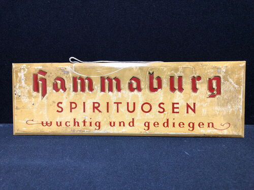 Hammaburg Spirituosen - Blechschild um 1950 (A52)