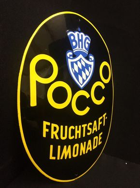 Pocco Fruchtsaft Limonade BGH Emailschild um 1955